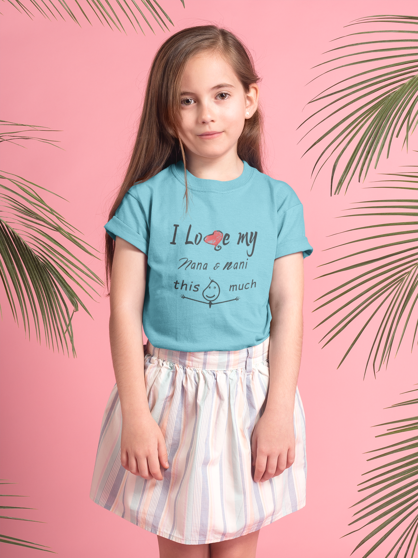I Love My Nana Nani Half Sleeves T-Shirt For Girls -FunkyTeesClub