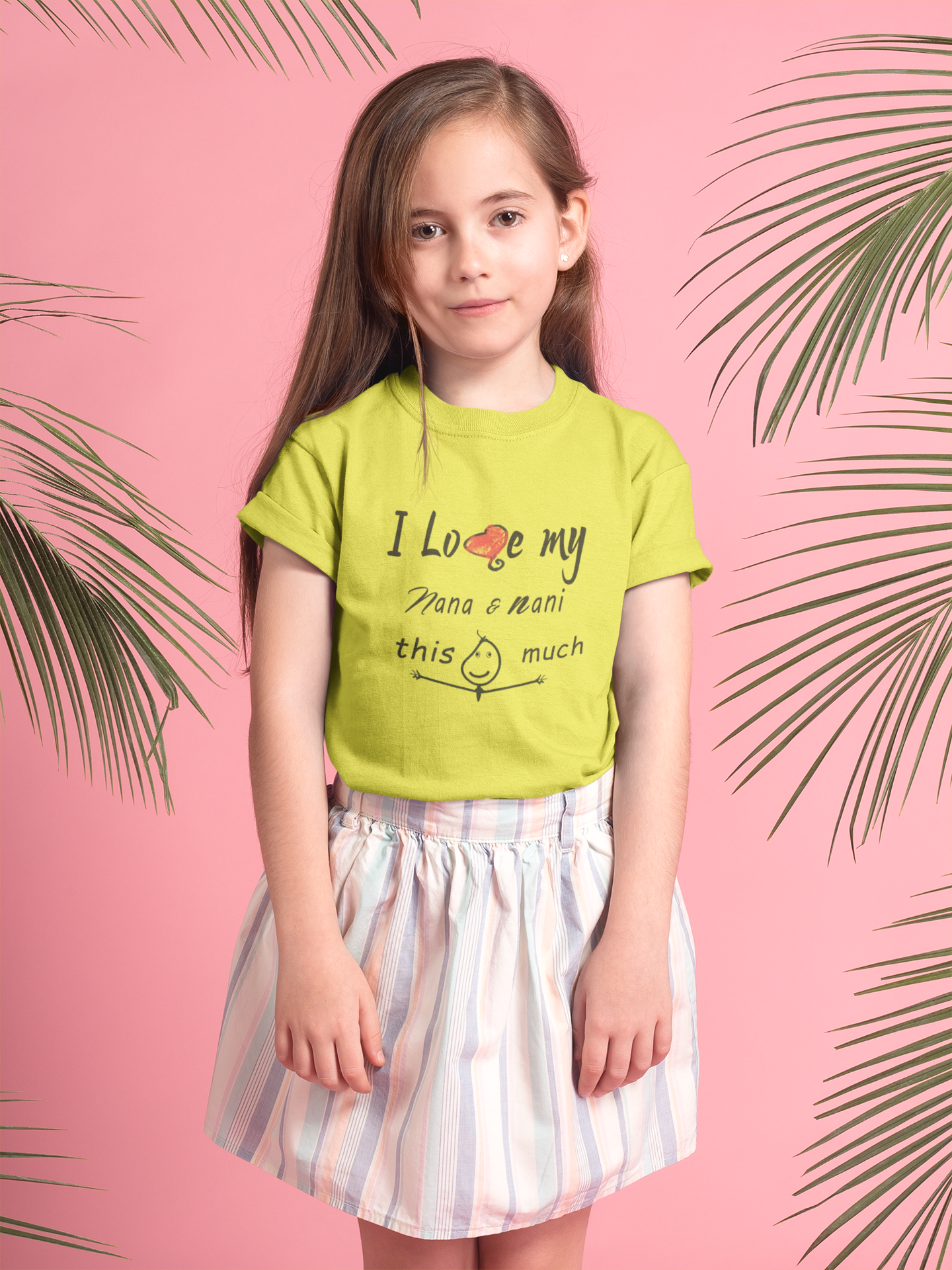 I Love My Nana Nani Half Sleeves T-Shirt For Girls -FunkyTeesClub
