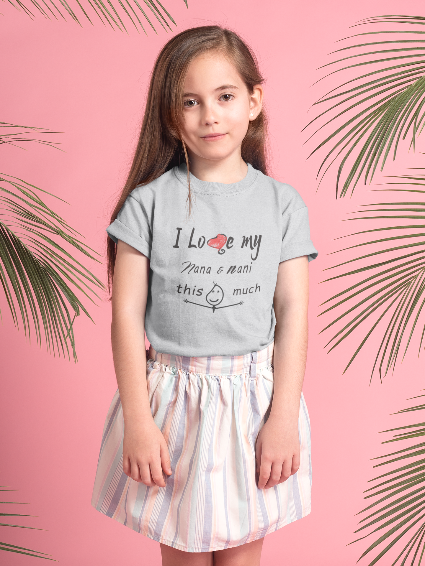I Love My Nana Nani Half Sleeves T-Shirt For Girls -FunkyTeesClub