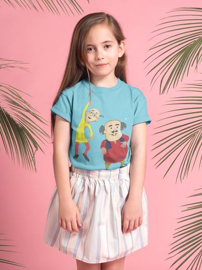 Cute Cartoon Half Sleeves T-Shirt For Girls -FunkyTeesClub