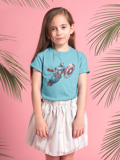 Superhero Half Sleeves T-Shirt For Girls -FunkyTeesClub