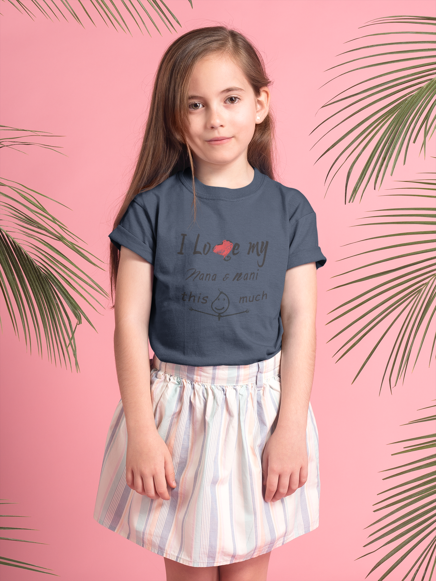 I Love My Nana Nani Half Sleeves T-Shirt For Girls -FunkyTeesClub