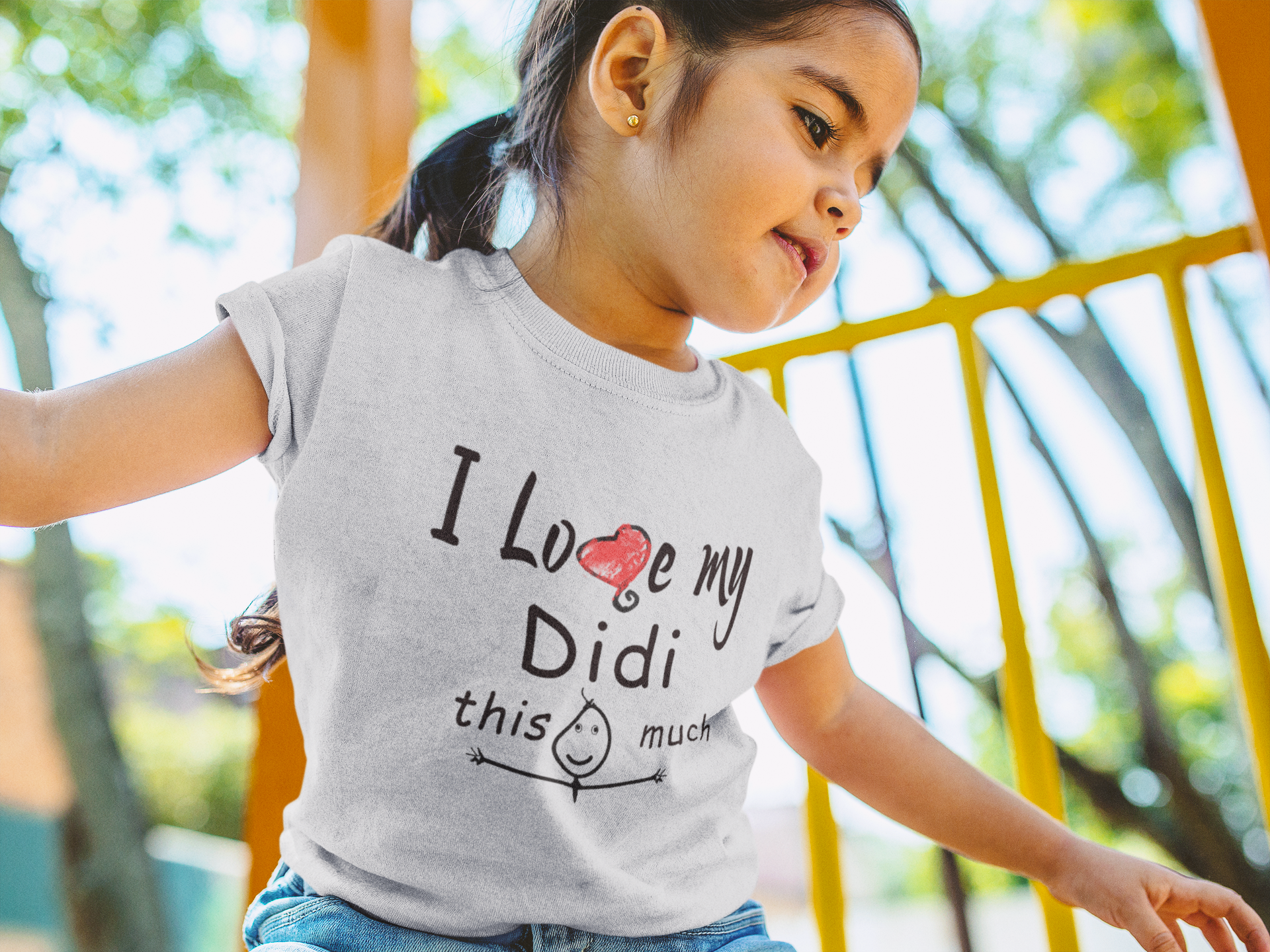 I Love My Didi Half Sleeves T-Shirt For Girls -FunkyTeesClub