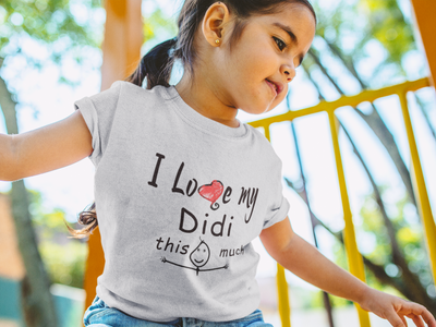 I Love My Didi Half Sleeves T-Shirt For Girls -FunkyTeesClub