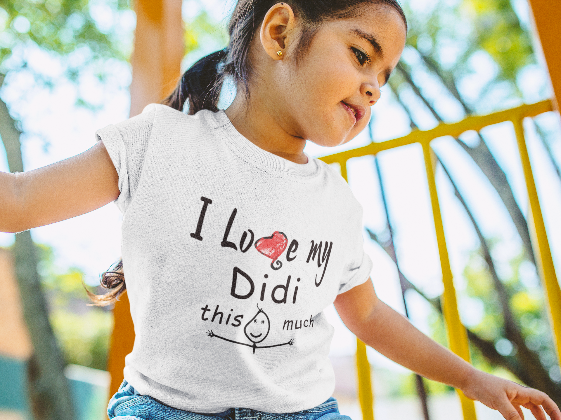 I Love My Didi Half Sleeves T-Shirt For Girls -FunkyTeesClub