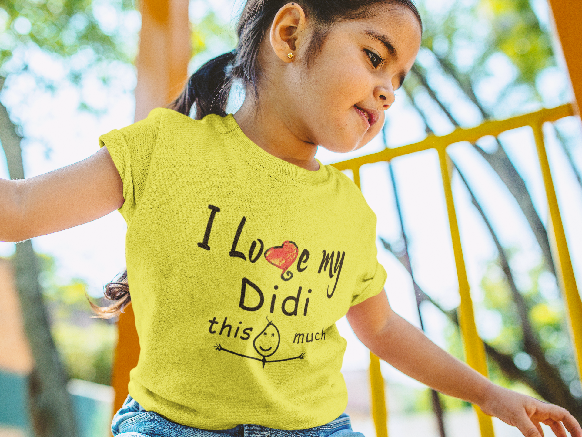 I Love My Didi Half Sleeves T-Shirt For Girls -FunkyTeesClub