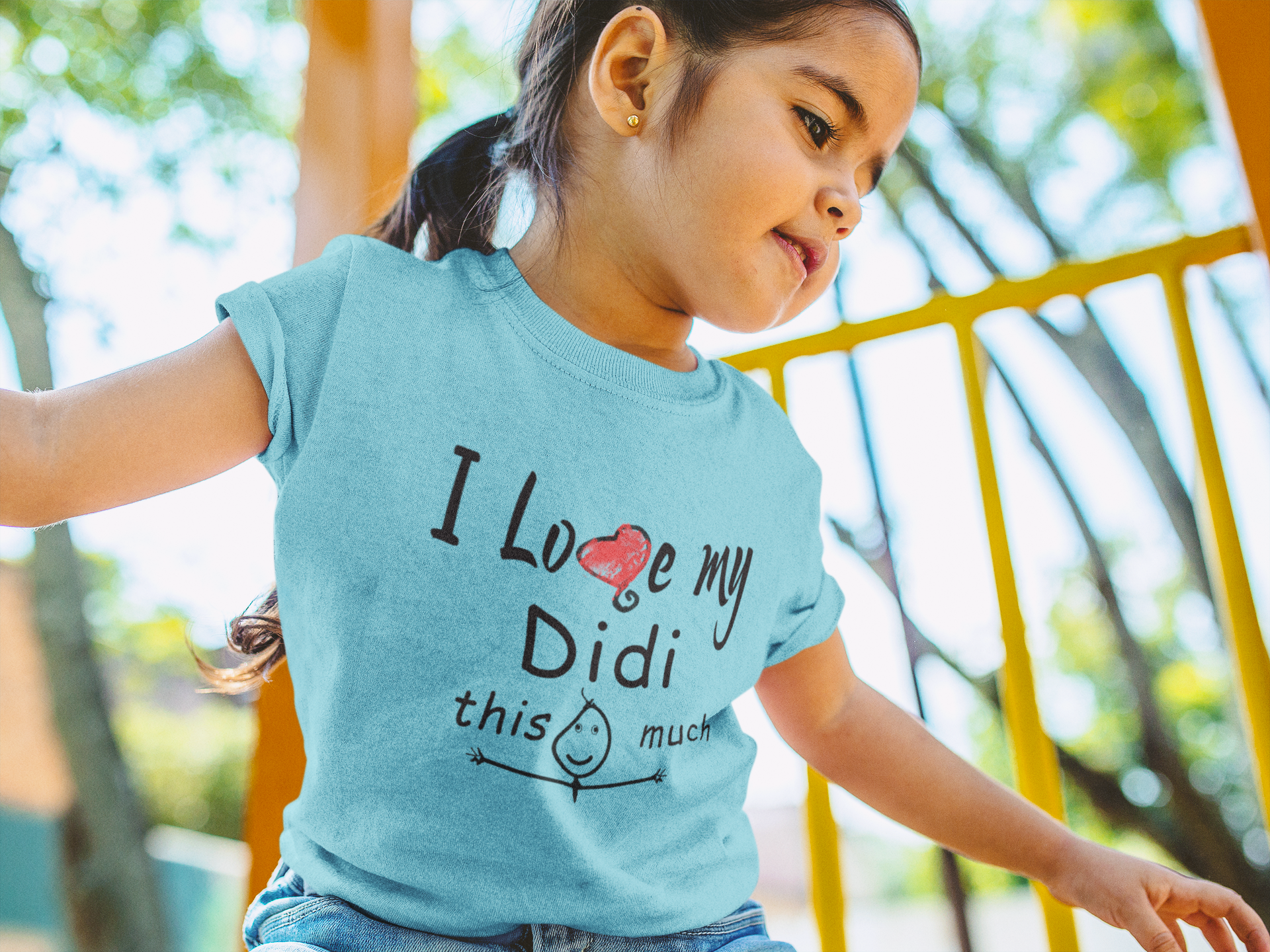 I Love My Didi Half Sleeves T-Shirt For Girls -FunkyTeesClub