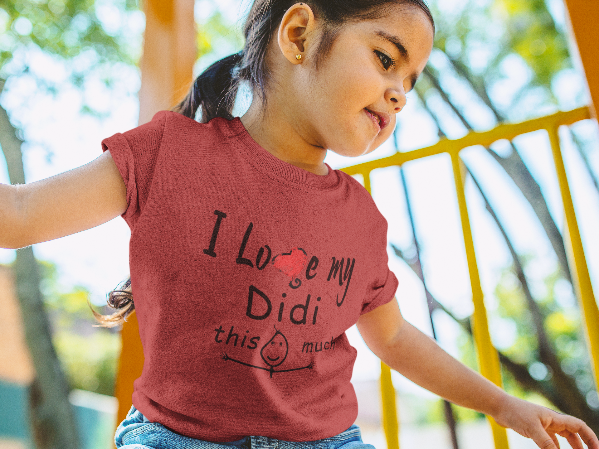 I Love My Didi Half Sleeves T-Shirt For Girls -FunkyTeesClub