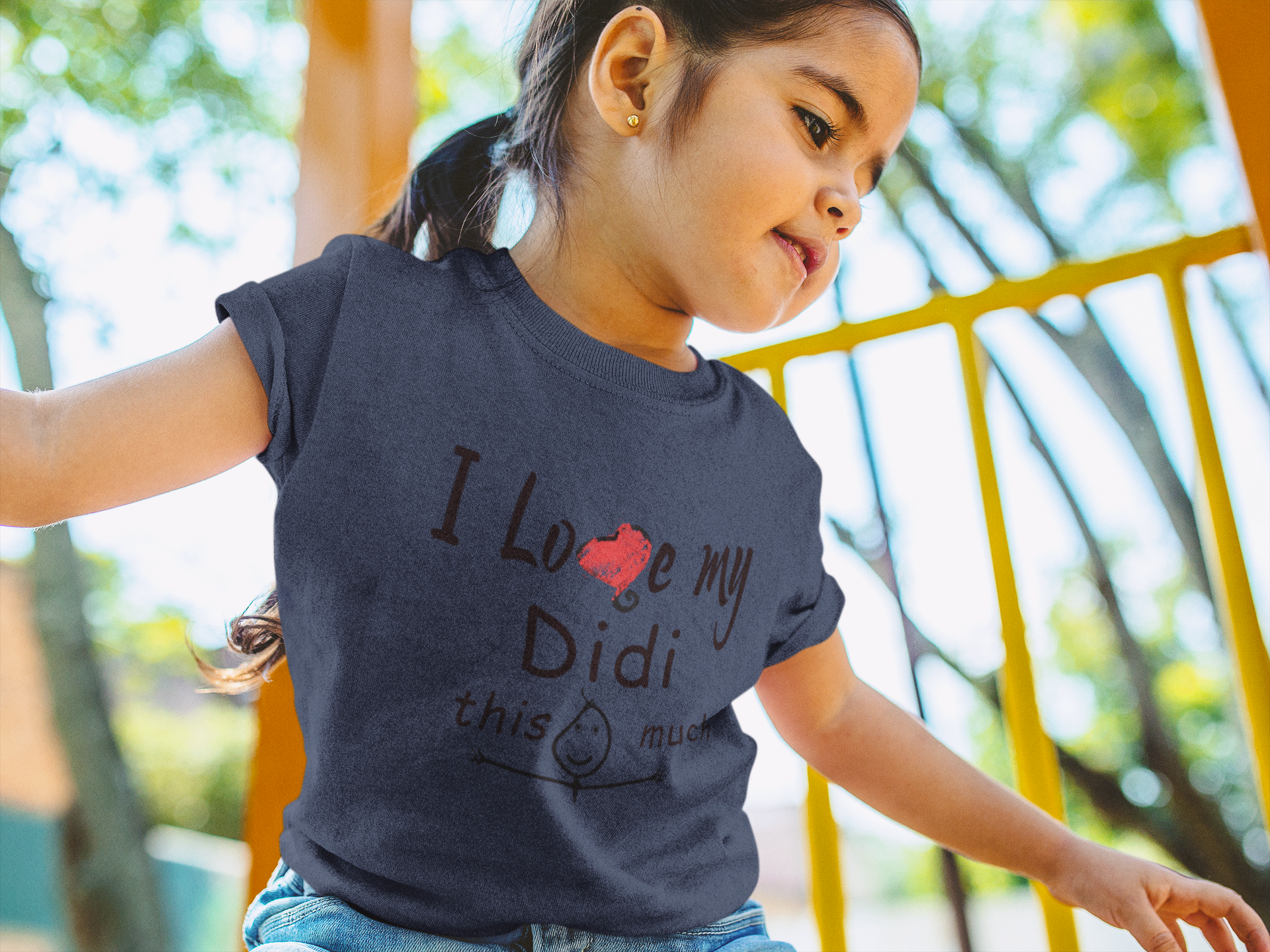 I Love My Didi Half Sleeves T-Shirt For Girls -FunkyTeesClub