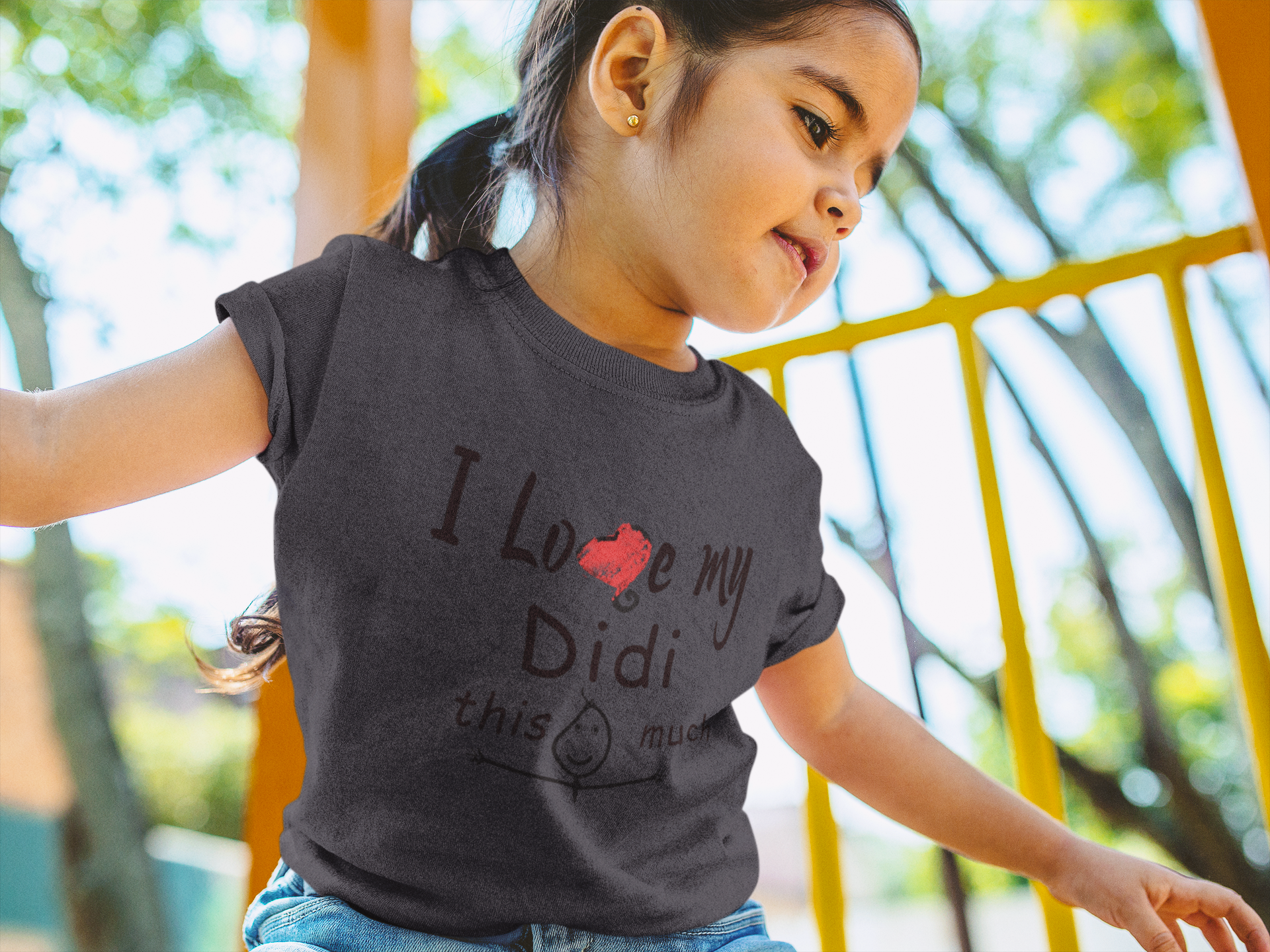 I Love My Didi Half Sleeves T-Shirt For Girls -FunkyTeesClub
