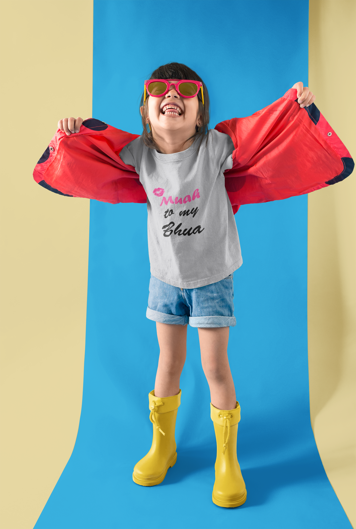 Muah To My Bhua Half Sleeves T-Shirt For Girls -FunkyTeesClub