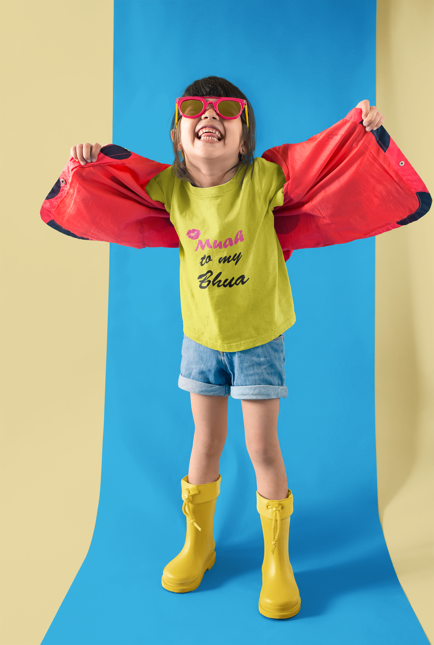 Muah To My Bhua Half Sleeves T-Shirt For Girls -FunkyTeesClub