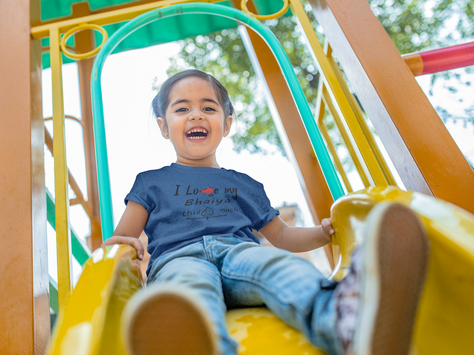 I Love My Bhaiya Half Sleeves T-Shirt For Girls -FunkyTeesClub