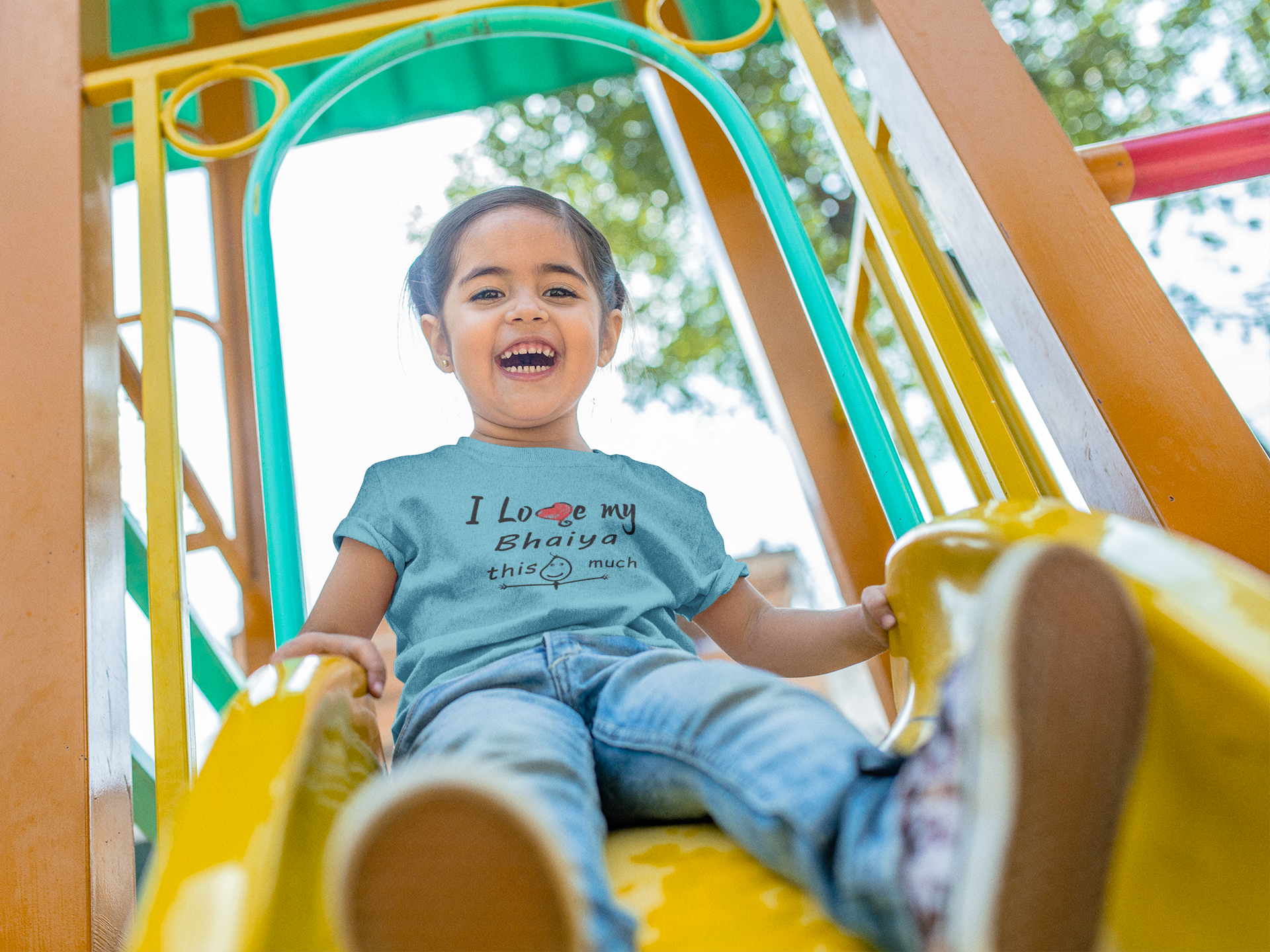 I Love My Bhaiya Half Sleeves T-Shirt For Girls -FunkyTeesClub