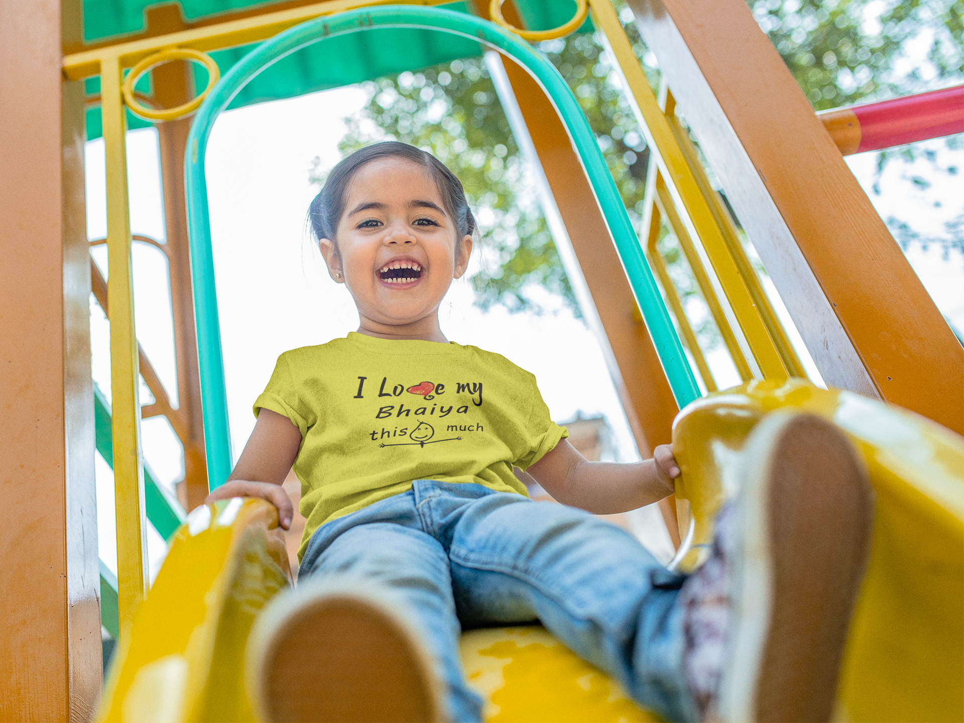 I Love My Bhaiya Half Sleeves T-Shirt For Girls -FunkyTeesClub