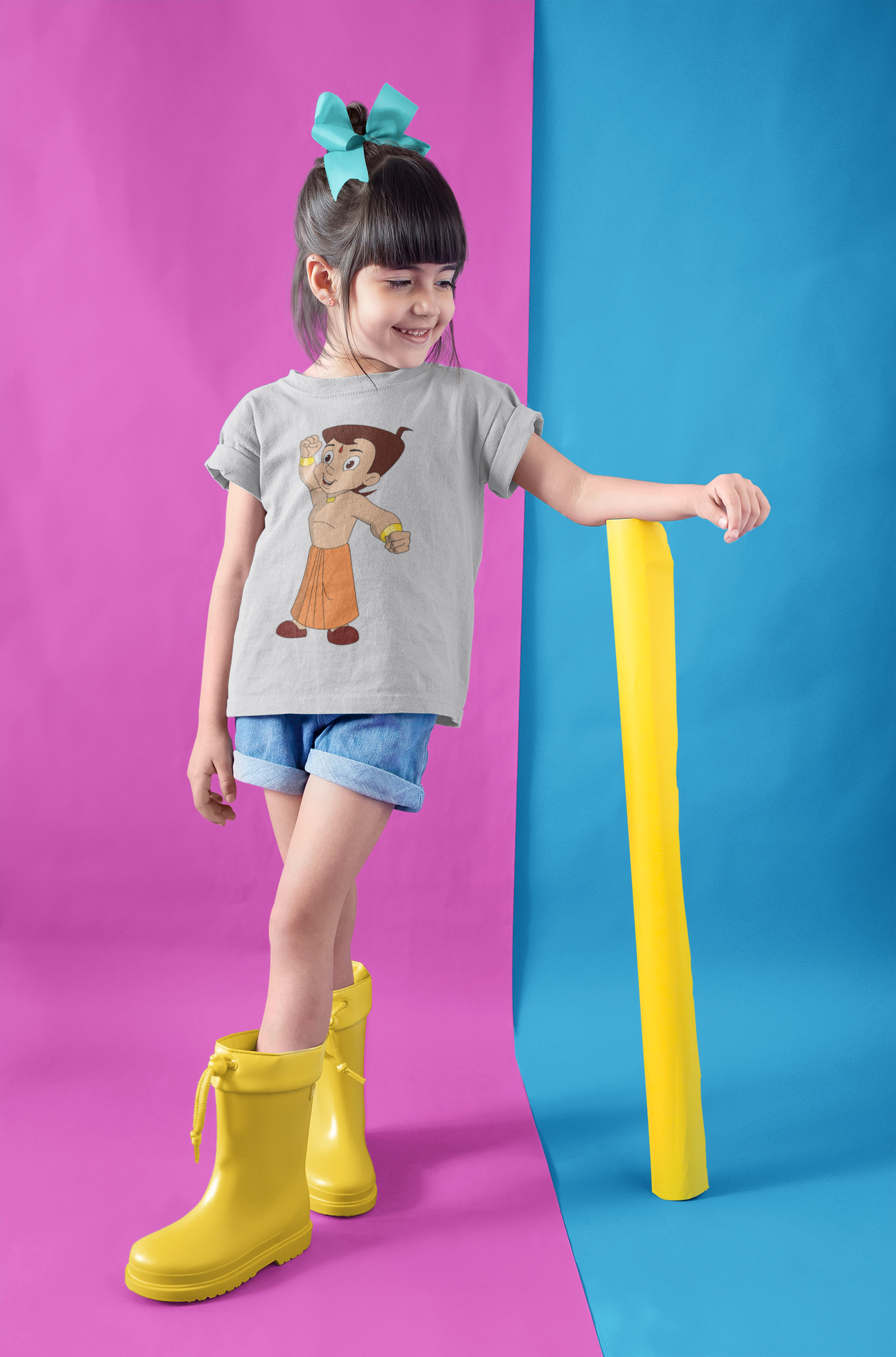 Cute Cartoon Half Sleeves T-Shirt For Girls -FunkyTeesClub