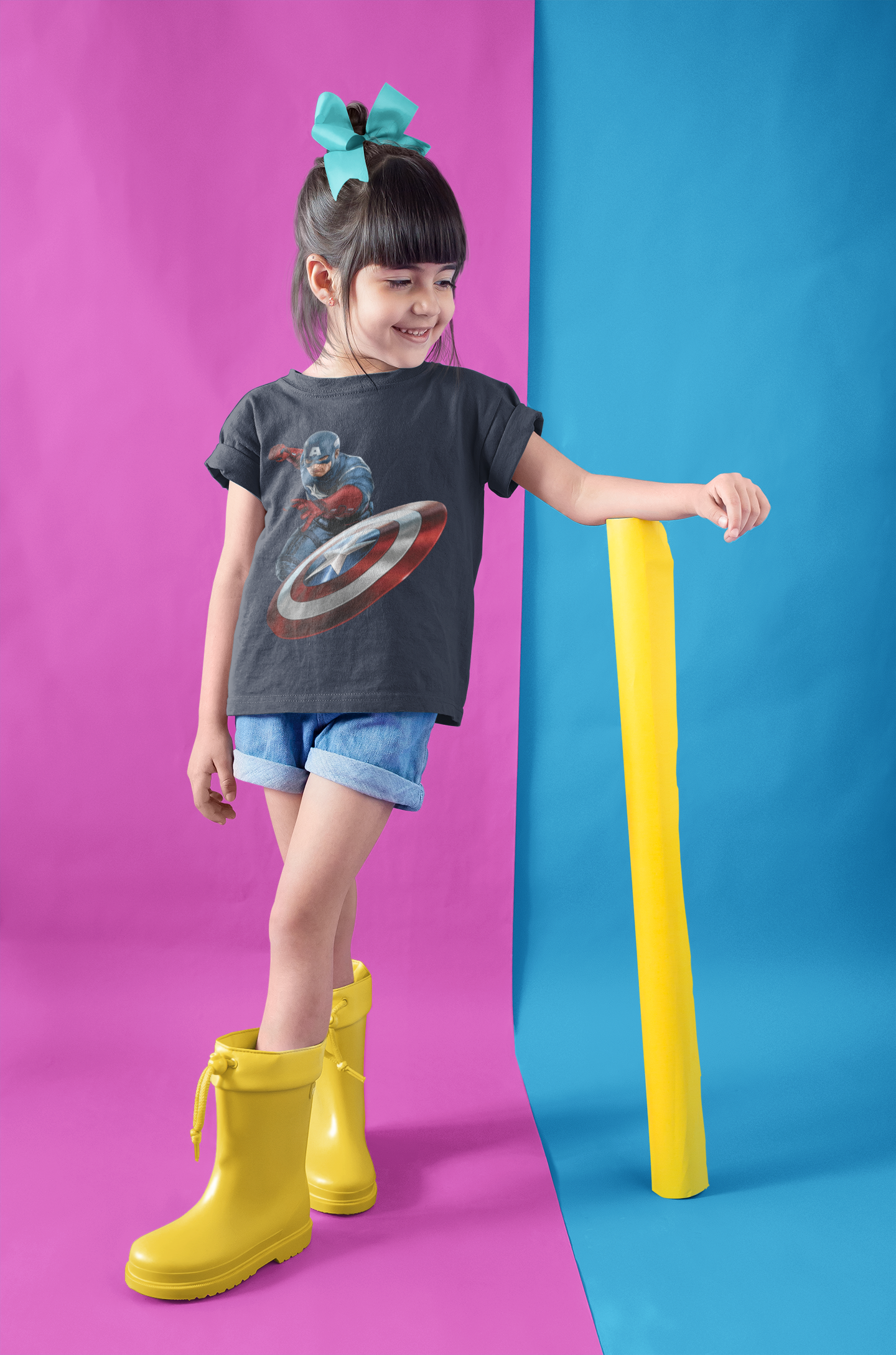 Superhero Half Sleeves T-Shirt For Girls -FunkyTeesClub