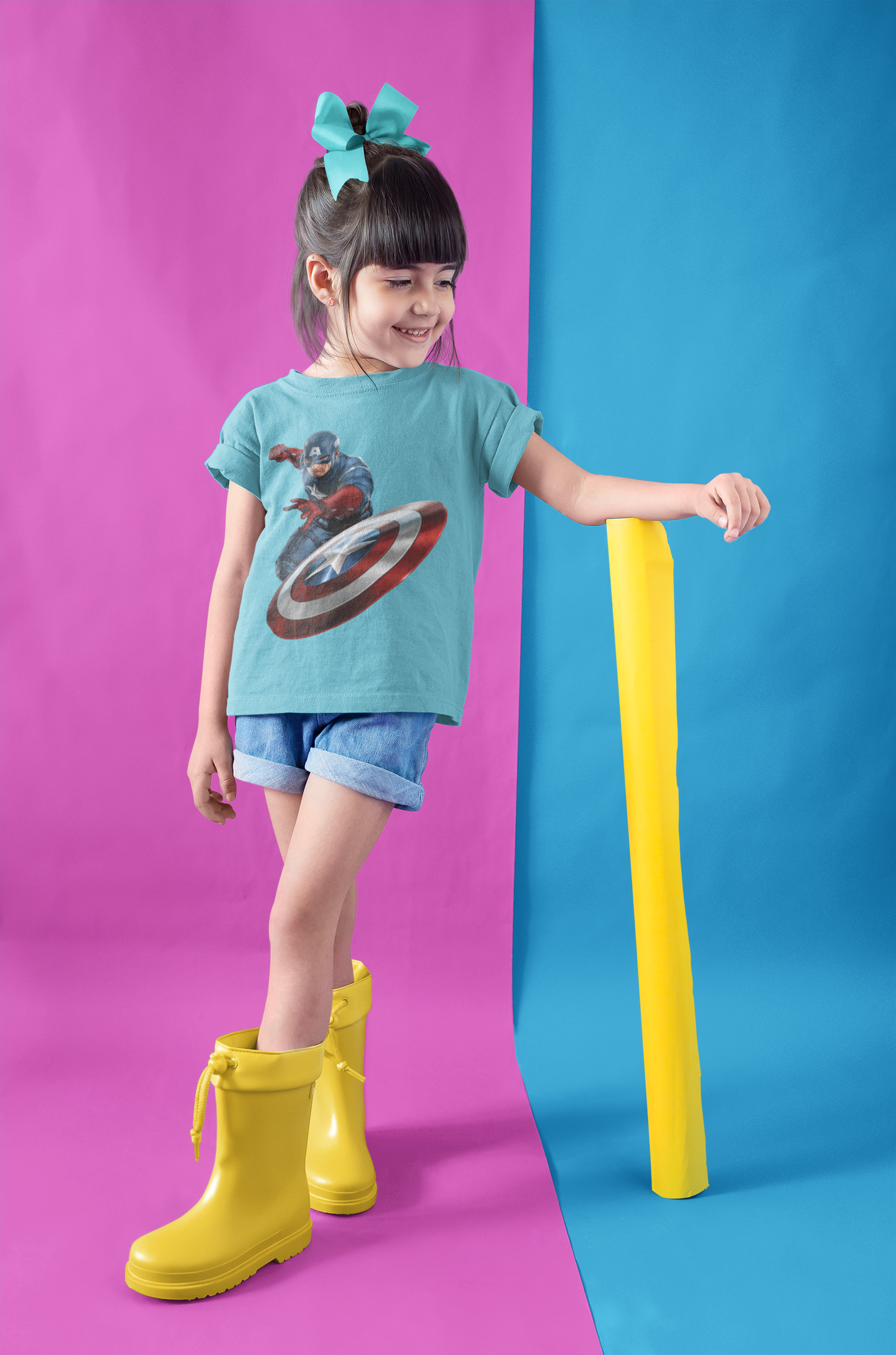Superhero Half Sleeves T-Shirt For Girls -FunkyTeesClub