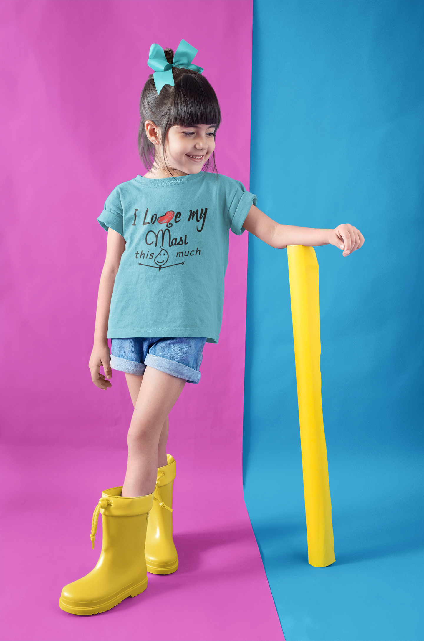 I Love My Masi Half Sleeves T-Shirt For Girls -FunkyTeesClub
