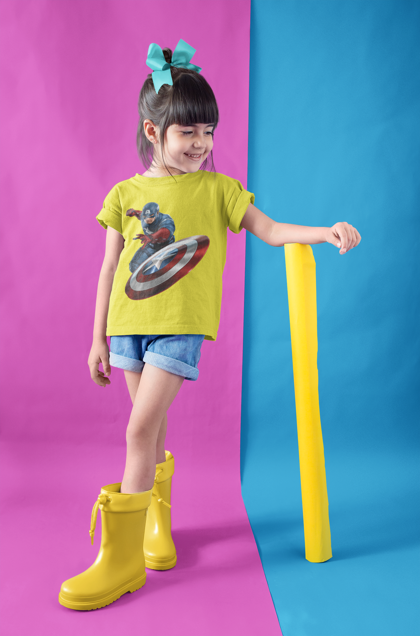 Superhero Half Sleeves T-Shirt For Girls -FunkyTeesClub