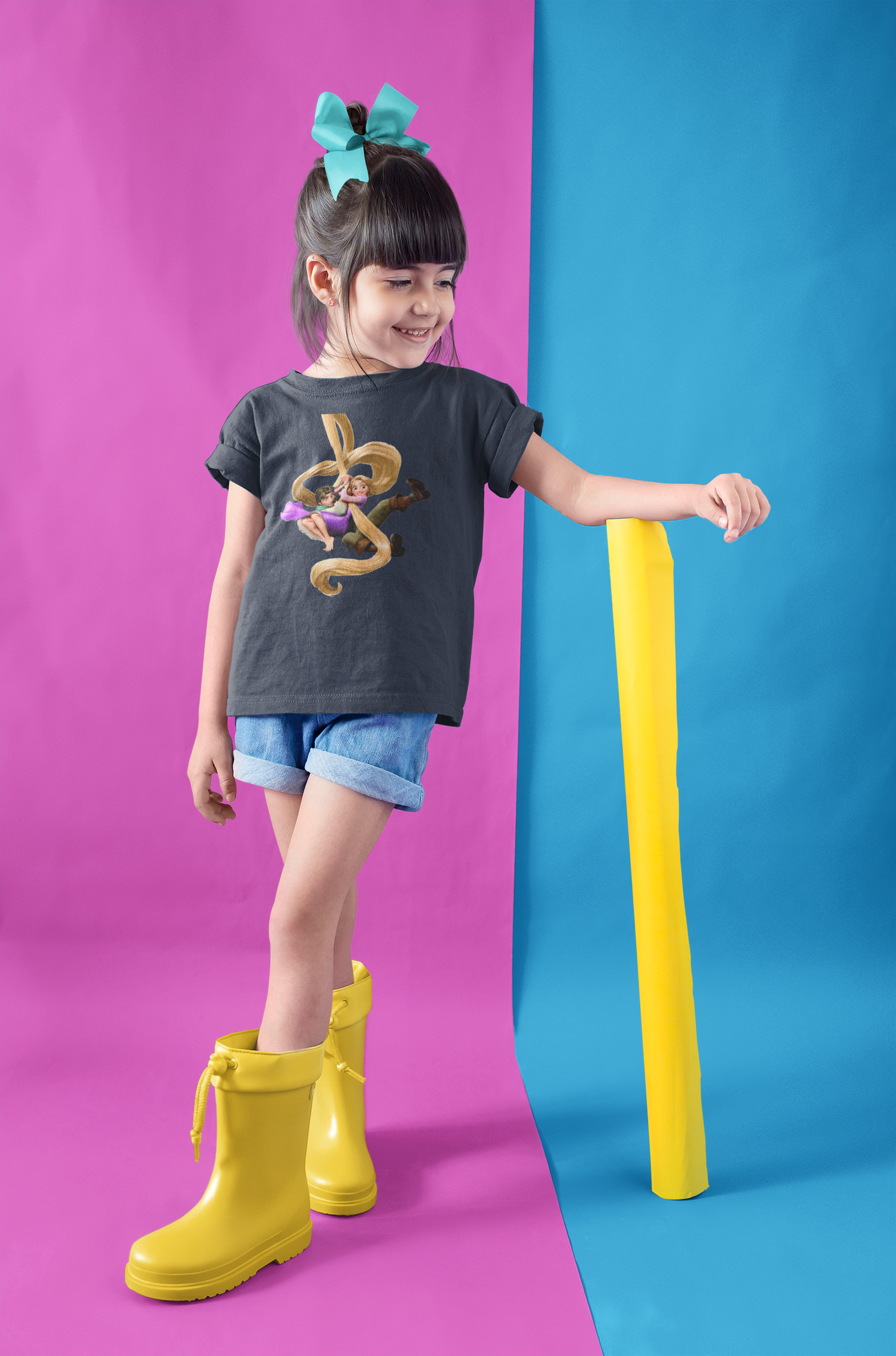 Cute Princess Half Sleeves T-Shirt For Girls -FunkyTeesClub