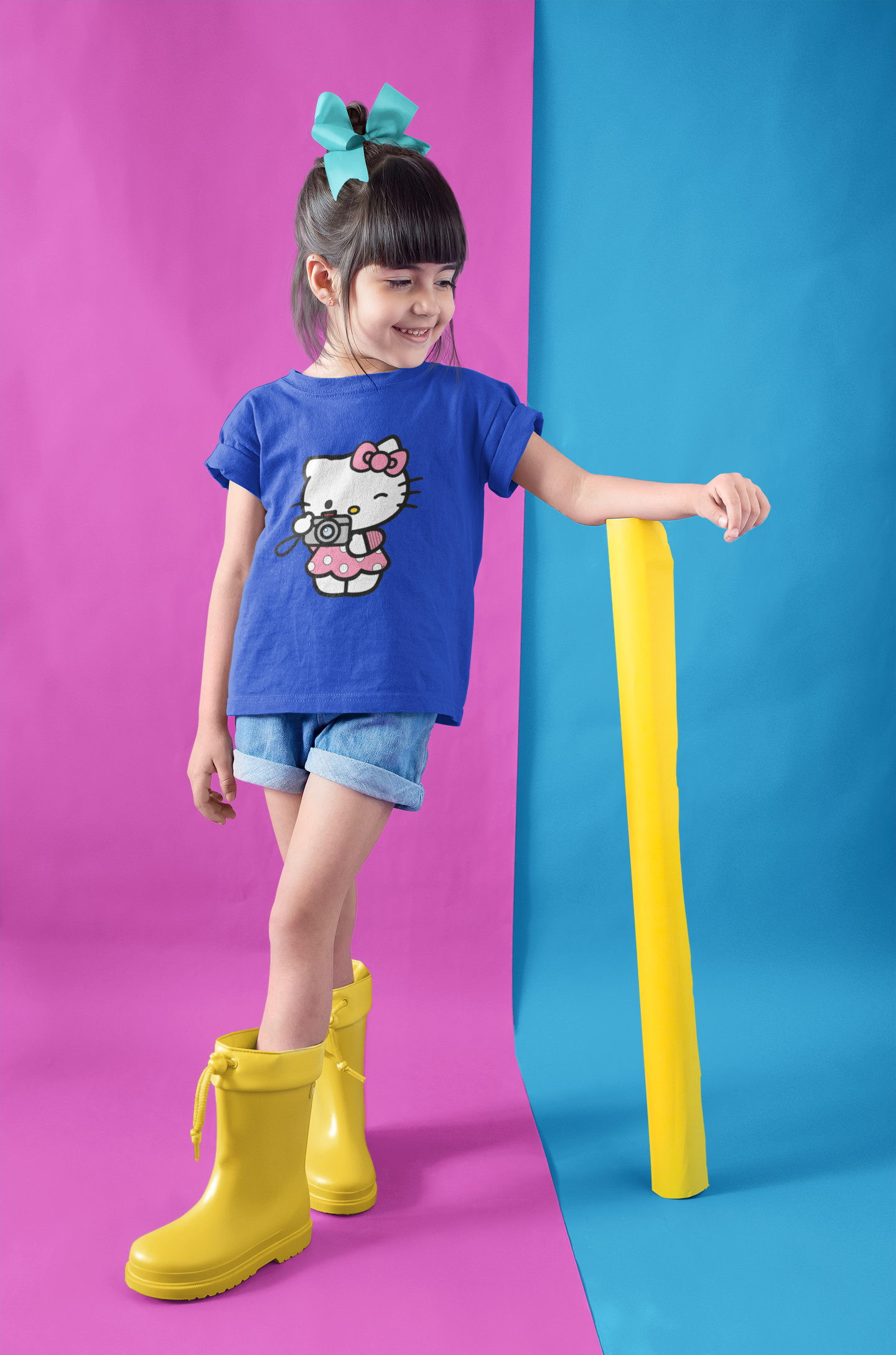 Hello Kitty Half Sleeves T-Shirt For Girls -FunkyTeesClub