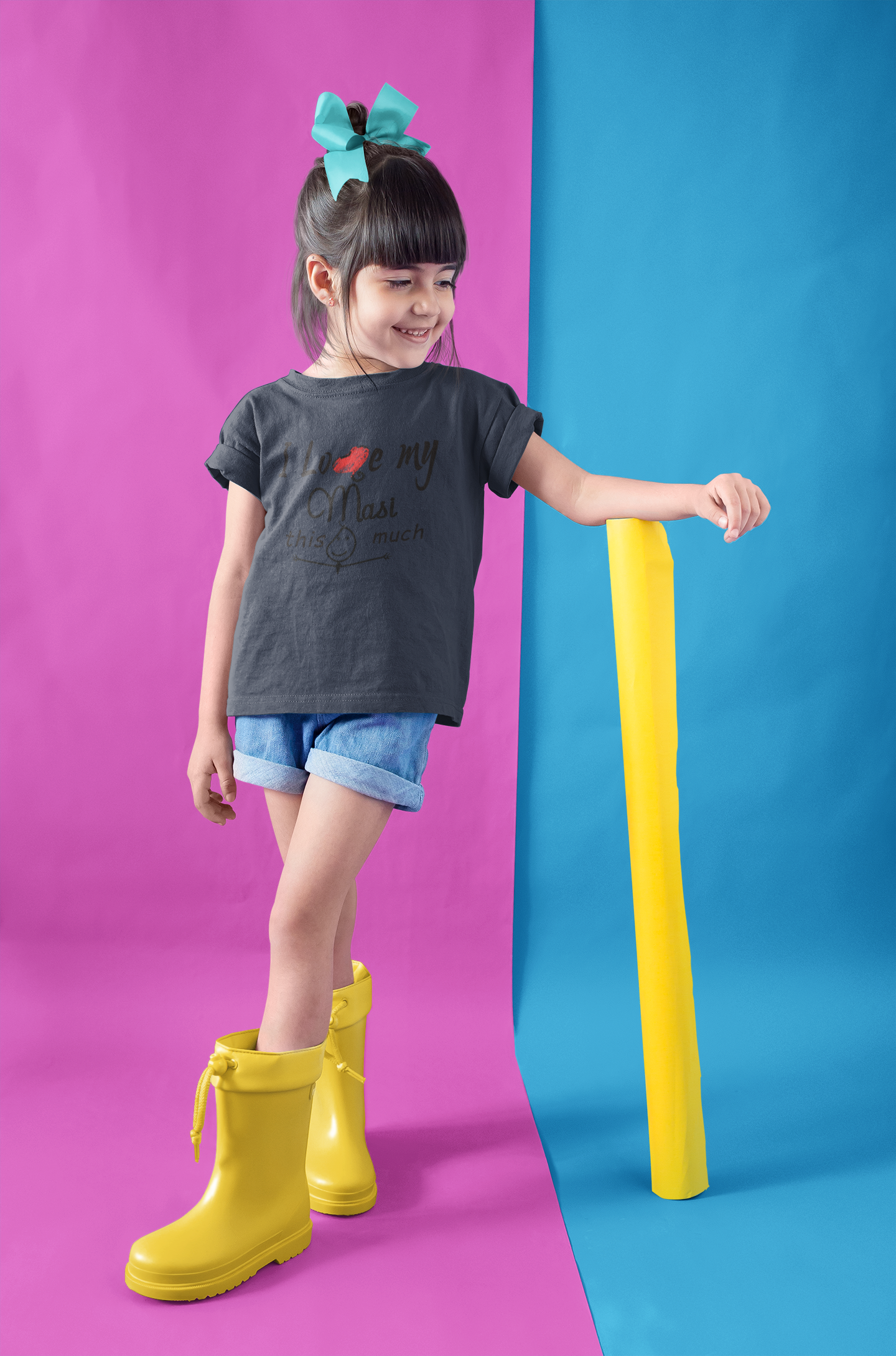 I Love My Masi Half Sleeves T-Shirt For Girls -FunkyTeesClub