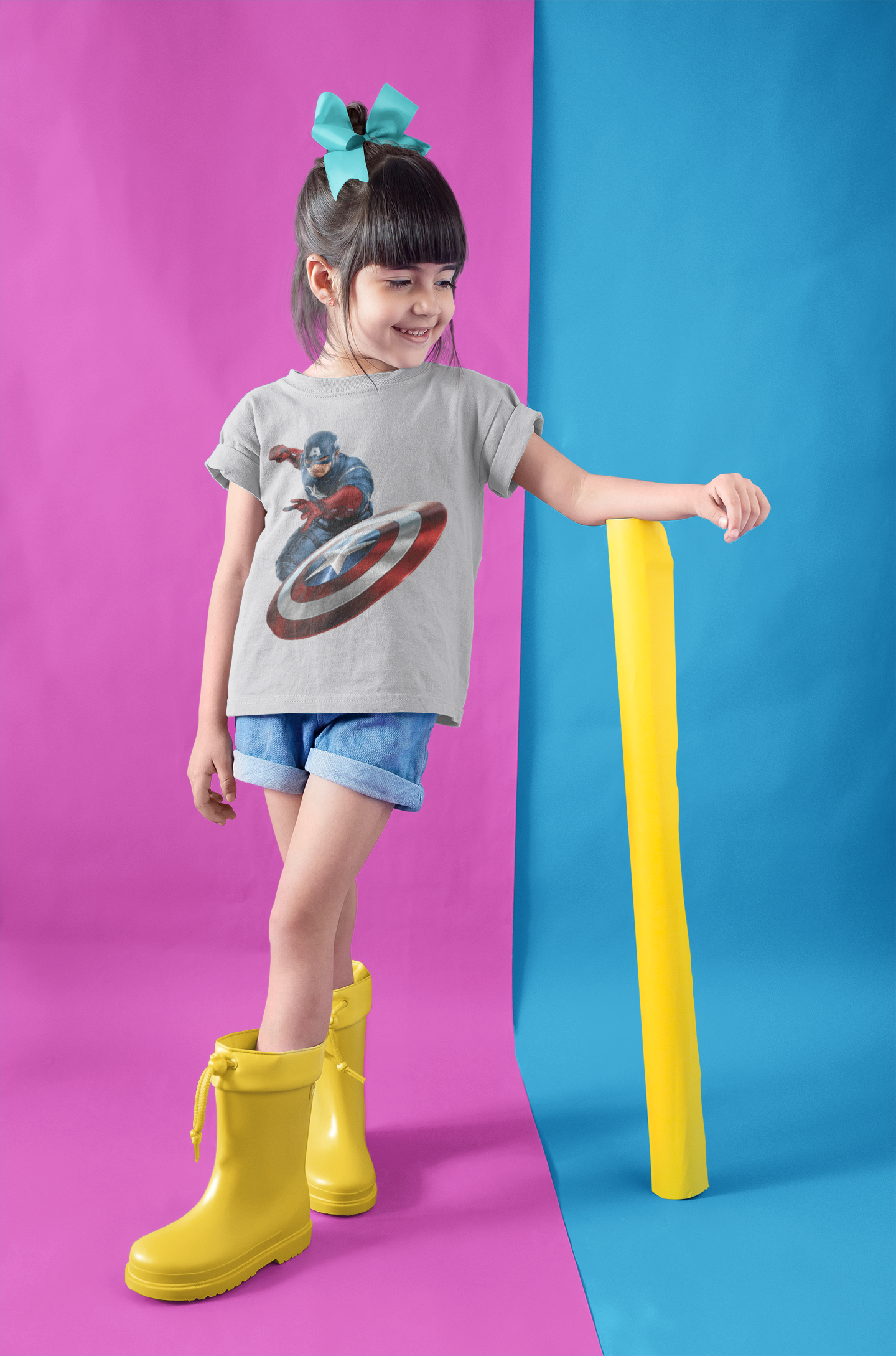 Superhero Half Sleeves T-Shirt For Girls -FunkyTeesClub