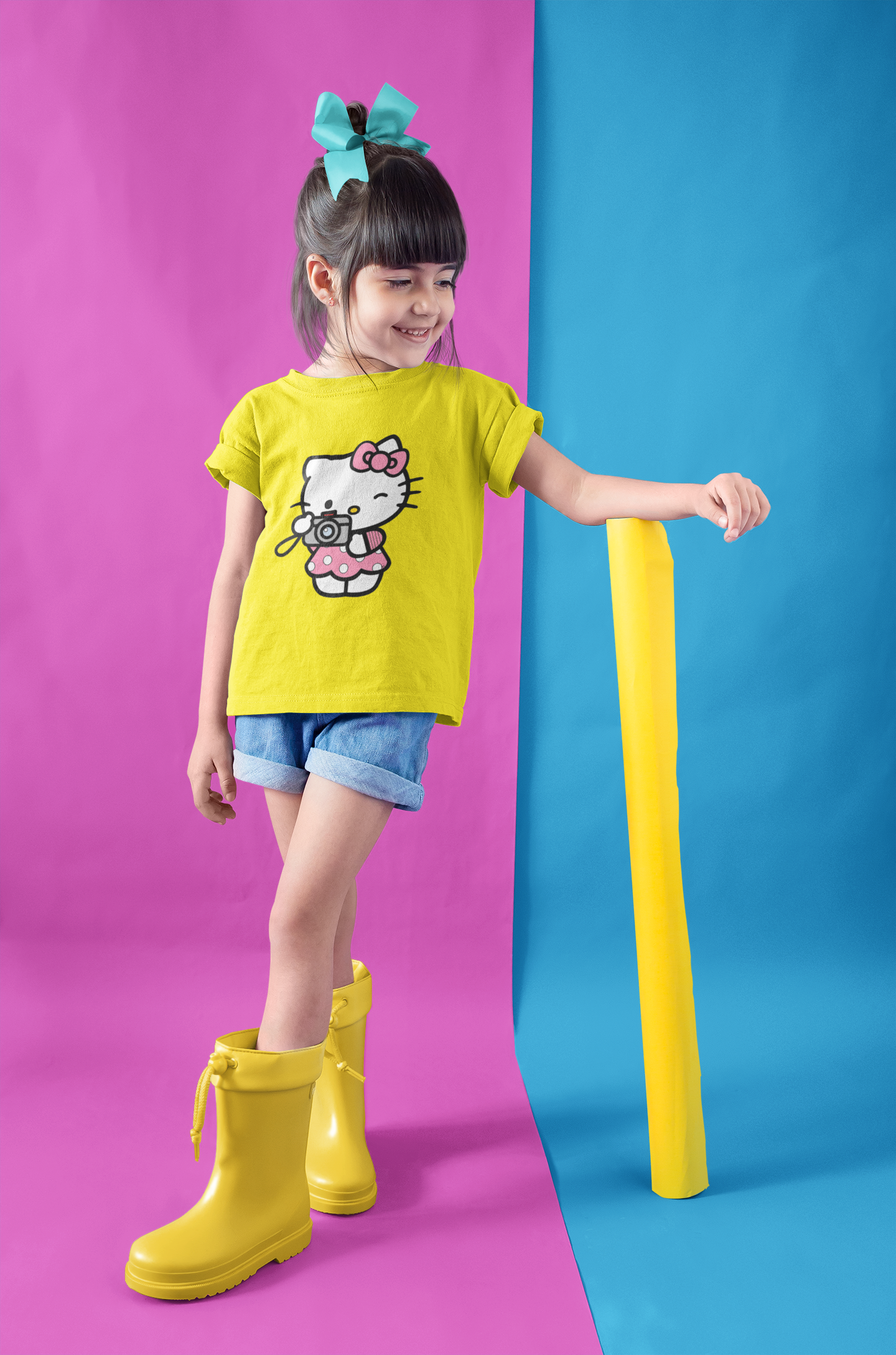 Hello Kitty Half Sleeves T-Shirt For Girls -FunkyTeesClub