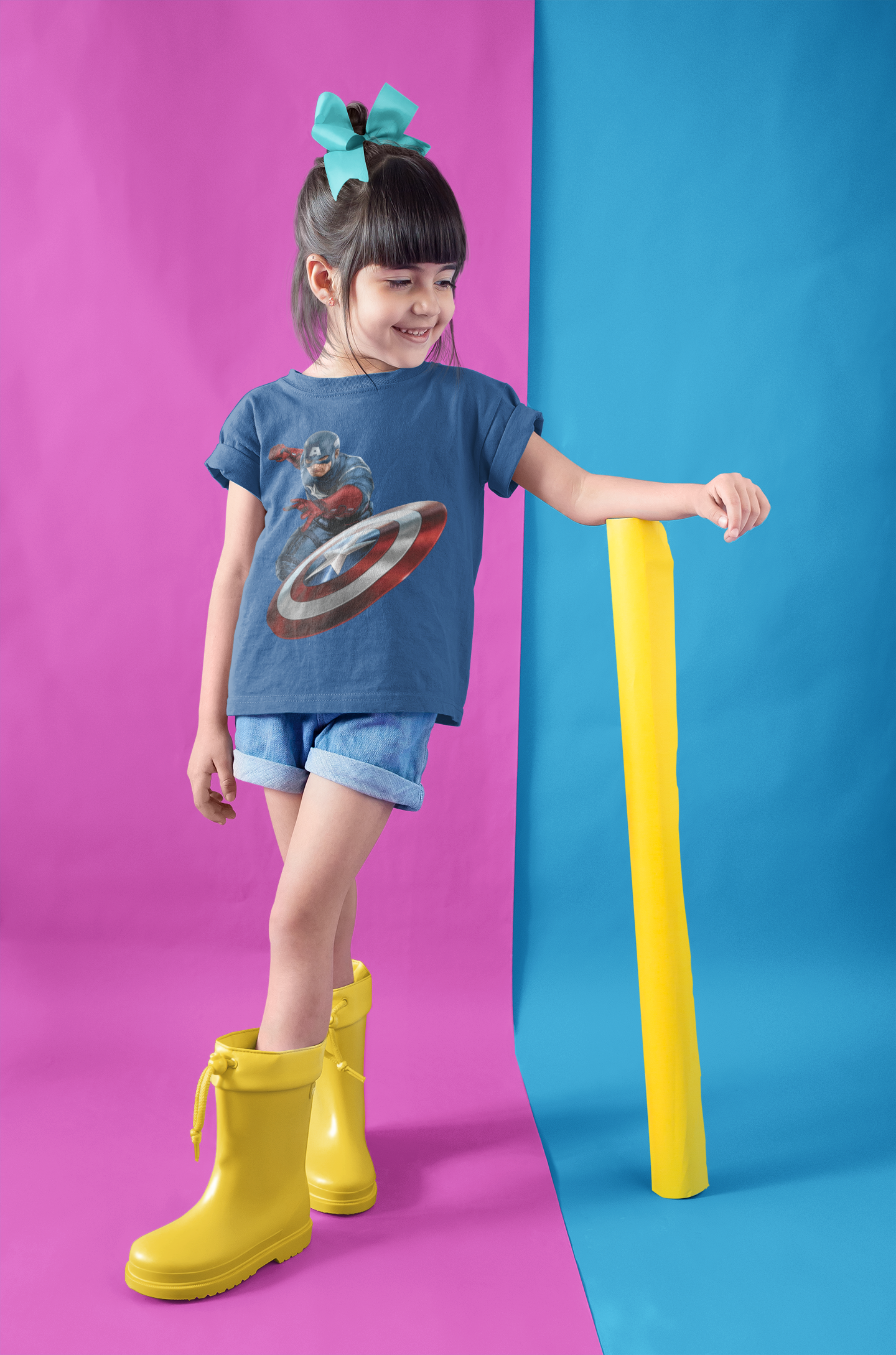Superhero Half Sleeves T-Shirt For Girls -FunkyTeesClub