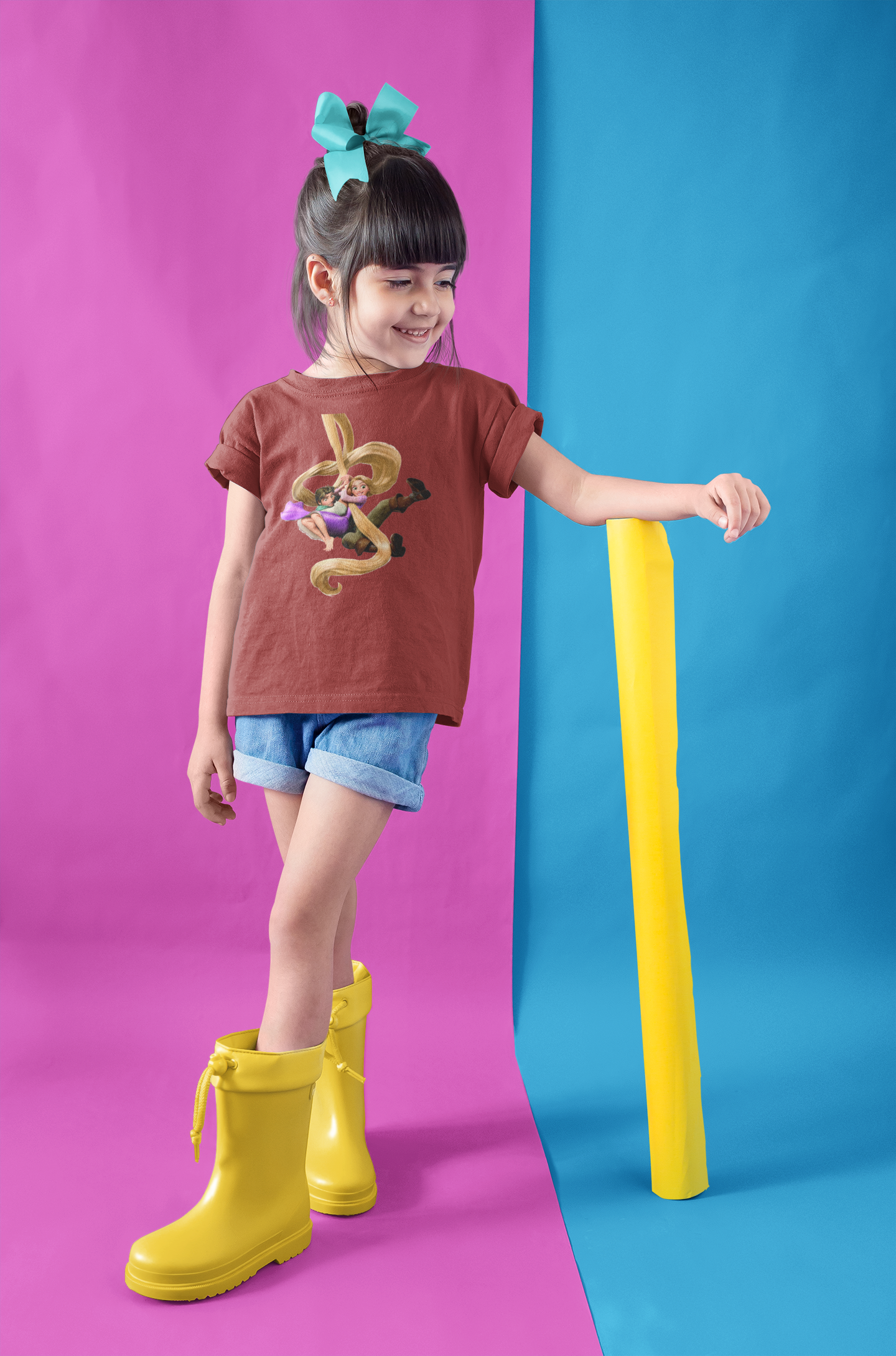 Cute Princess Half Sleeves T-Shirt For Girls -FunkyTeesClub