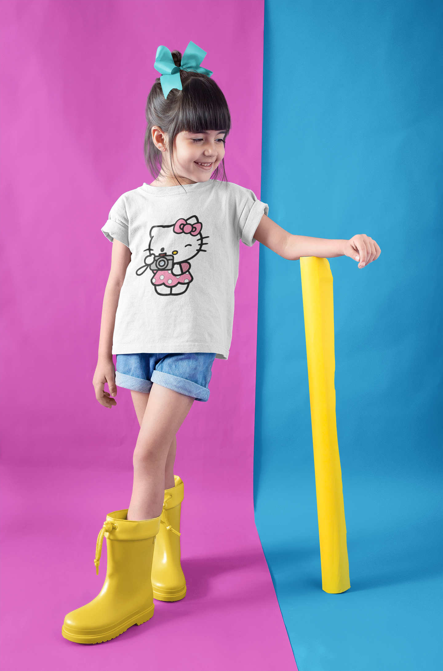 Hello Kitty Half Sleeves T-Shirt For Girls -FunkyTeesClub