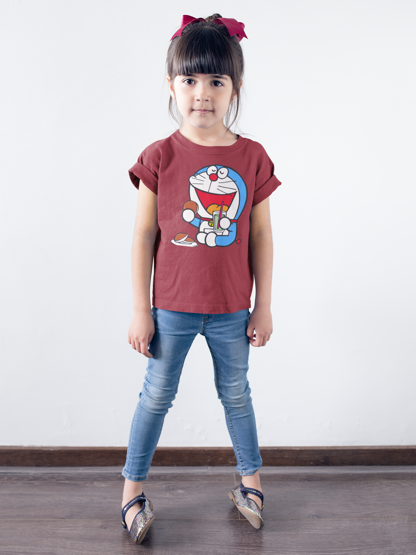 Cute Cartoon Half Sleeves T-Shirt For Girls -FunkyTeesClub