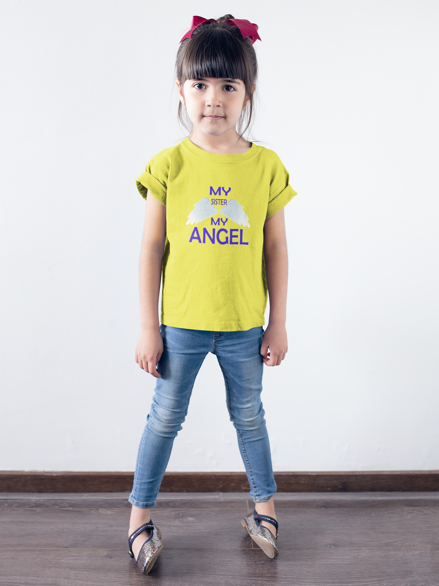 My Sister My Angel Half Sleeves T-Shirt For Girls -FunkyTeesClub