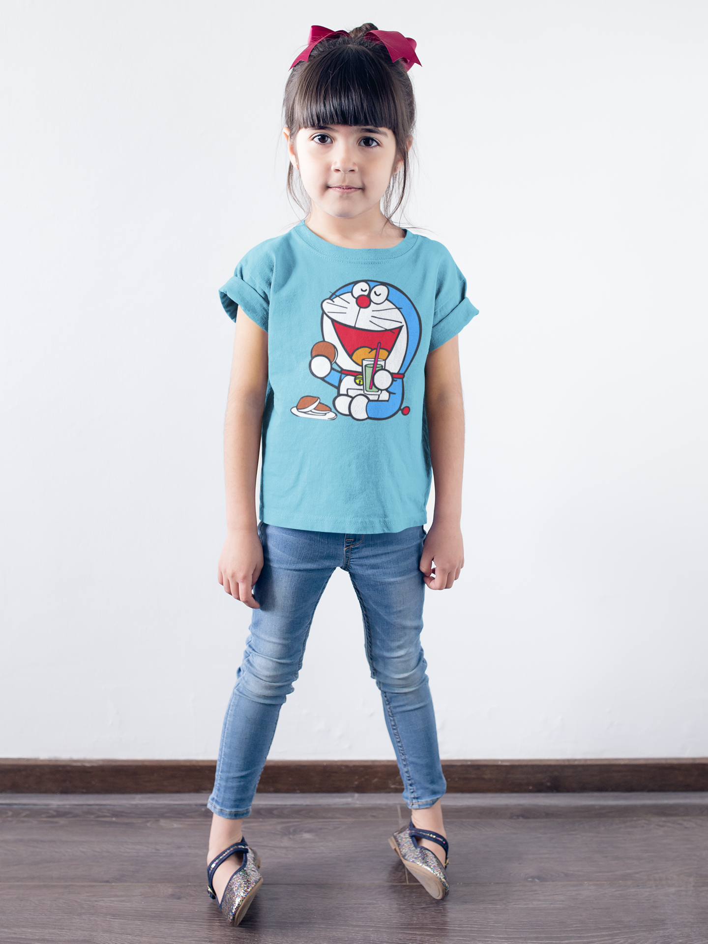 Cute Cartoon Half Sleeves T-Shirt For Girls -FunkyTeesClub