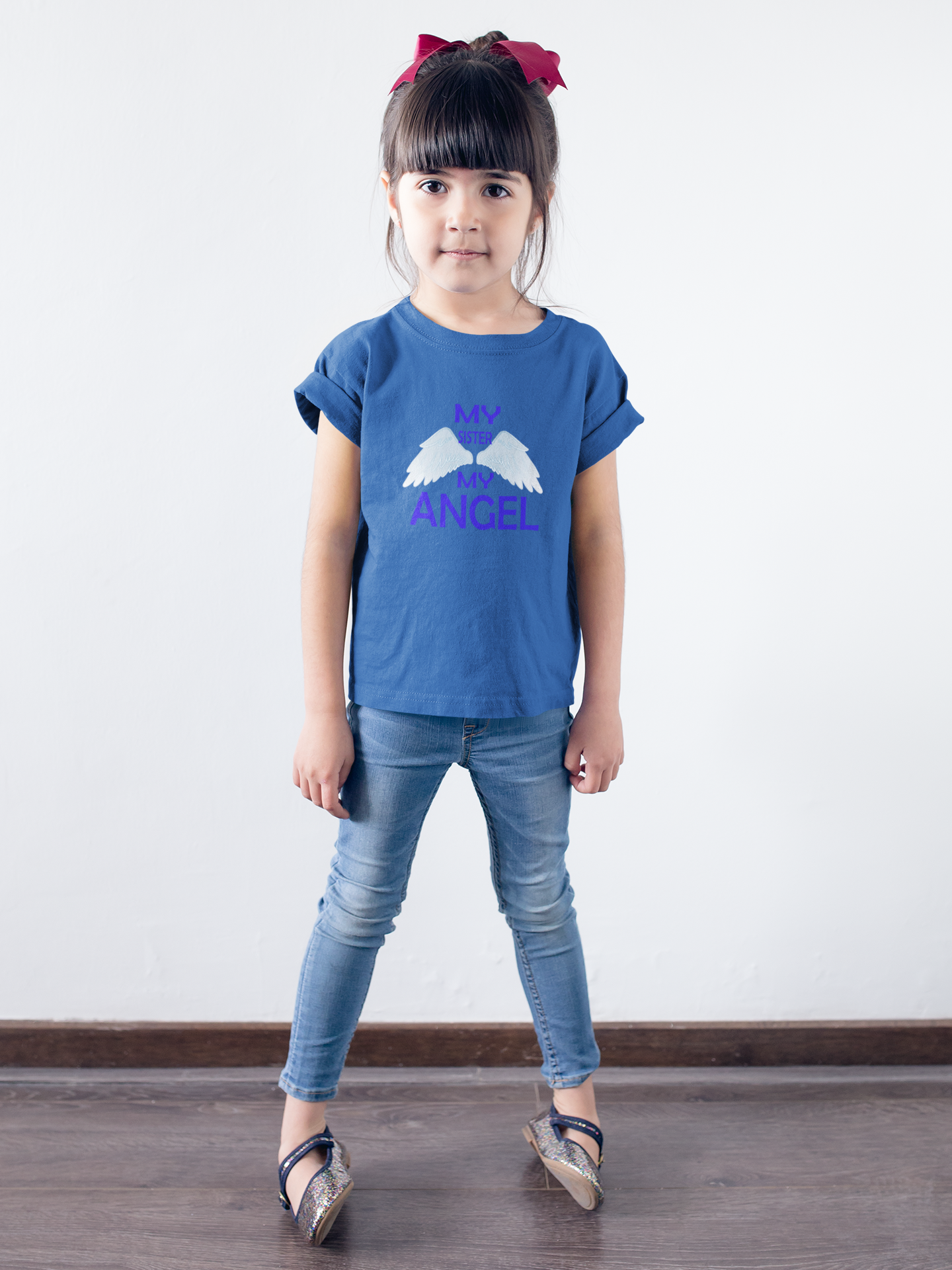 My Sister My Angel Half Sleeves T-Shirt For Girls -FunkyTeesClub