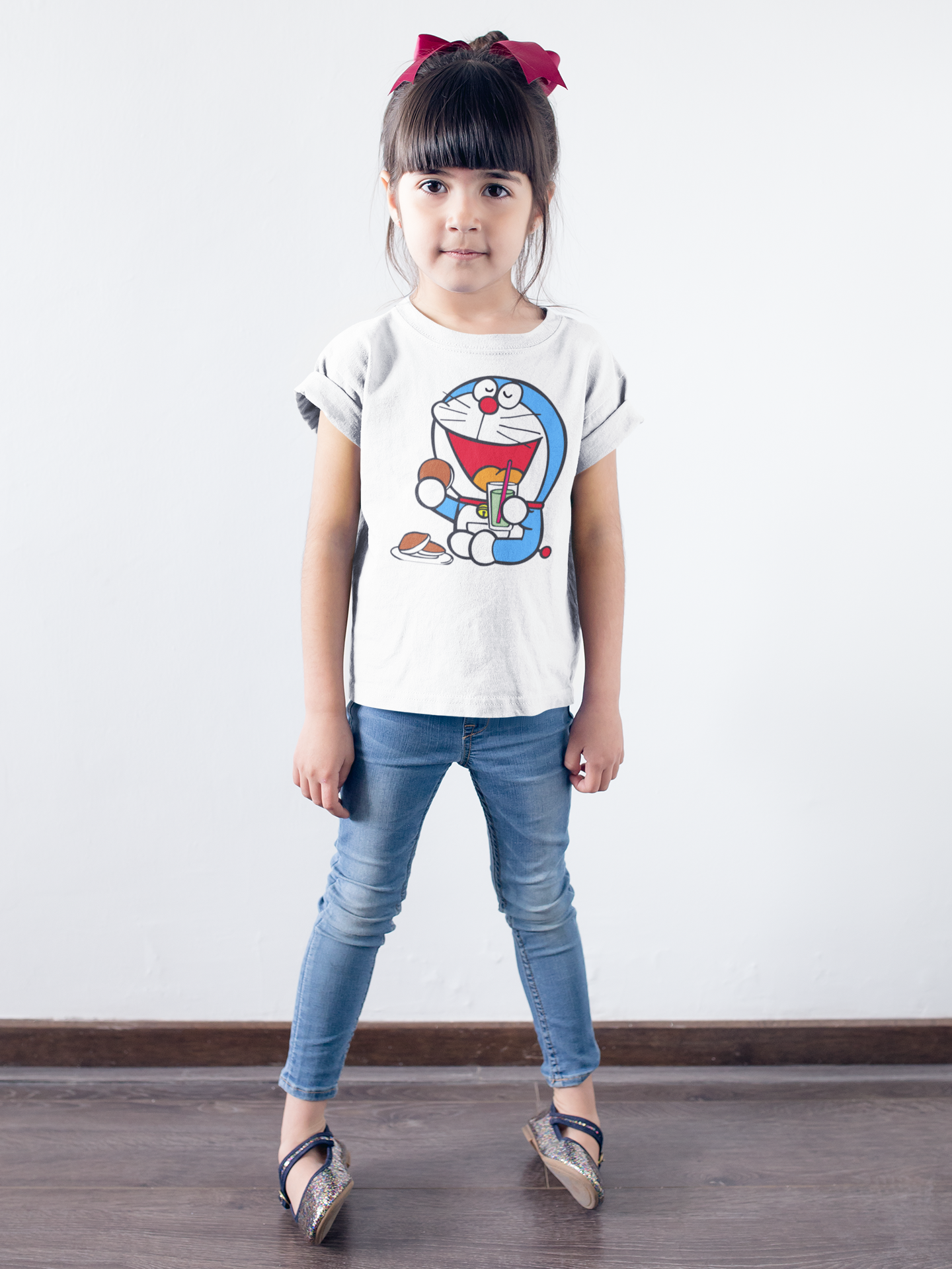 Cute Cartoon Half Sleeves T-Shirt For Girls -FunkyTeesClub