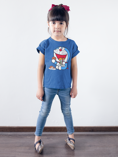 Cute Cartoon Half Sleeves T-Shirt For Girls -FunkyTeesClub