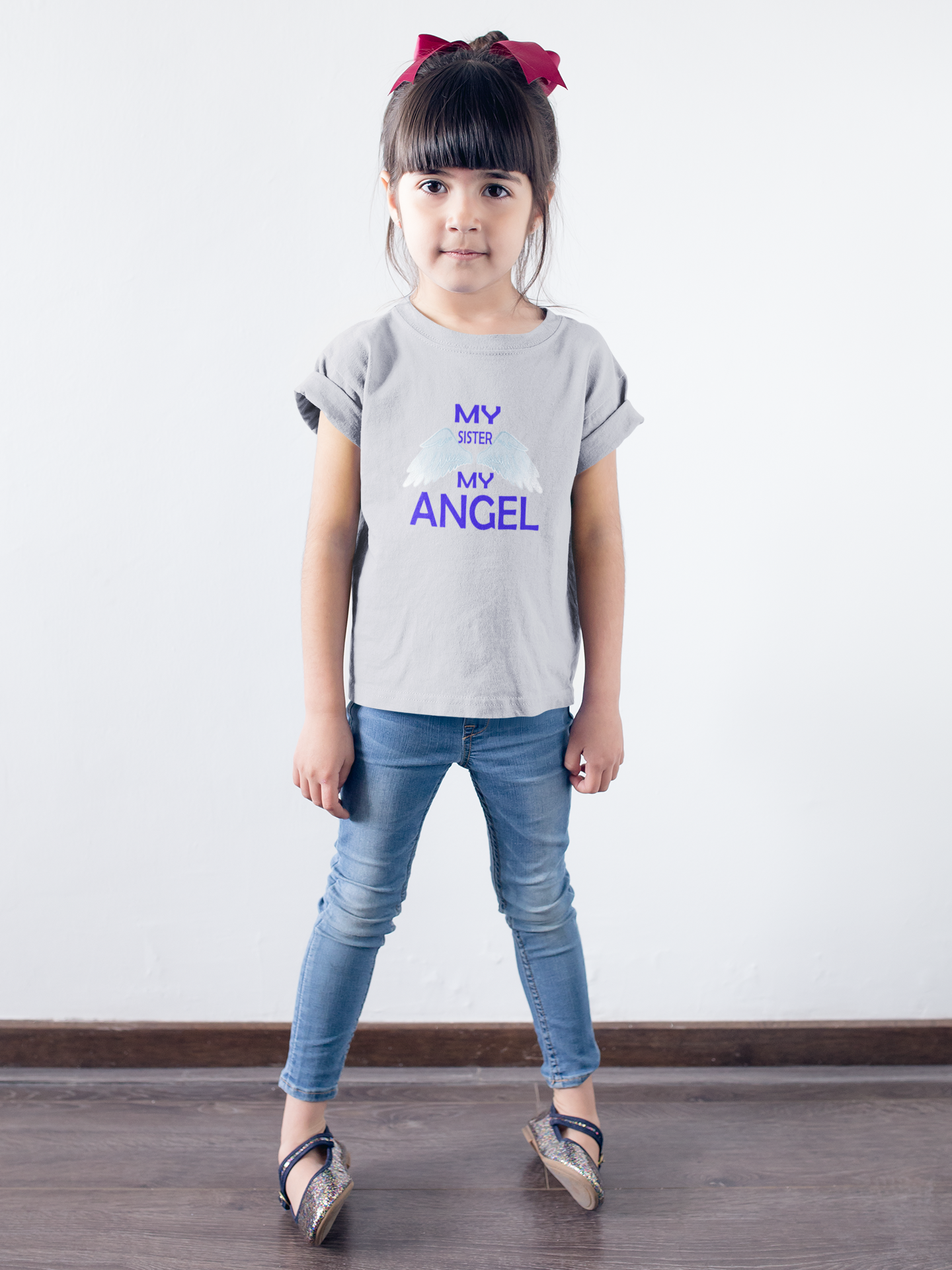 My Sister My Angel Half Sleeves T-Shirt For Girls -FunkyTeesClub