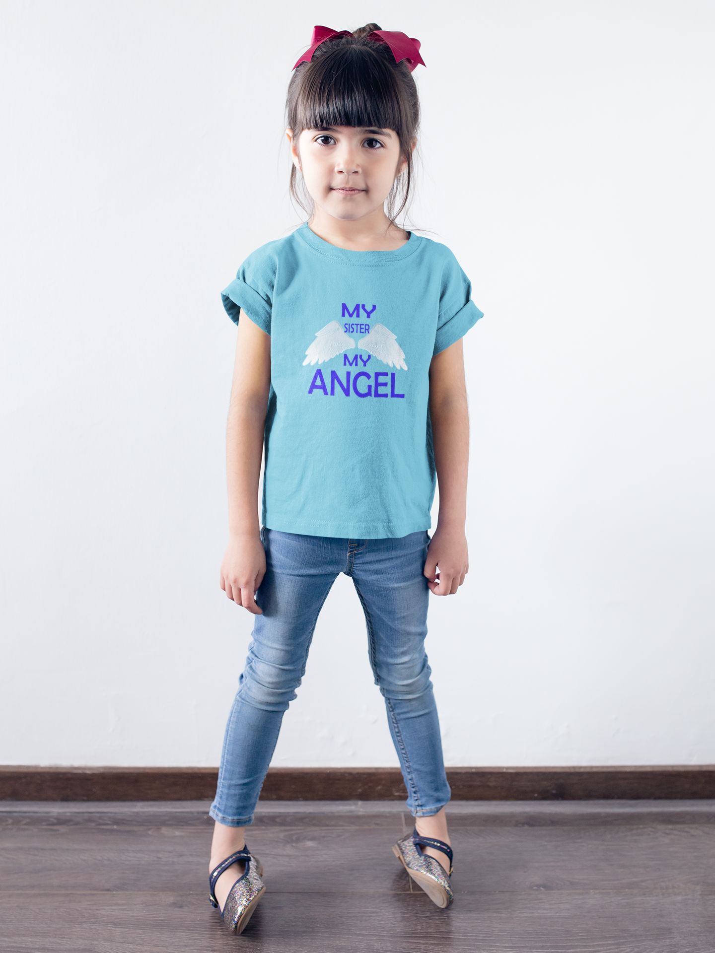 My Sister My Angel Half Sleeves T-Shirt For Girls -FunkyTeesClub