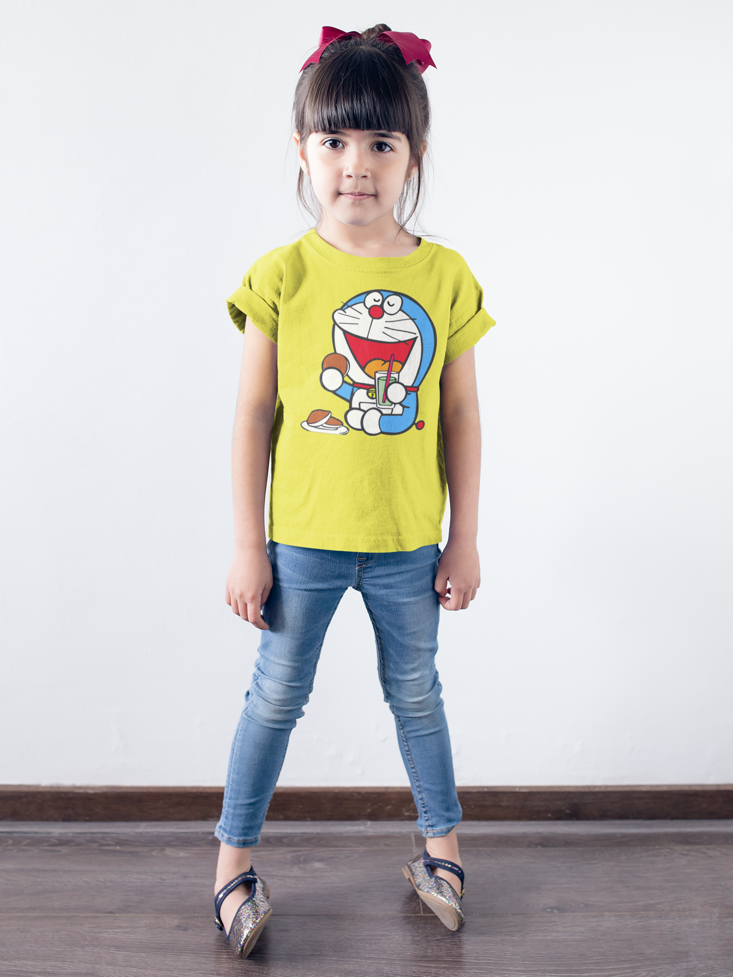 Cute Cartoon Half Sleeves T-Shirt For Girls -FunkyTeesClub