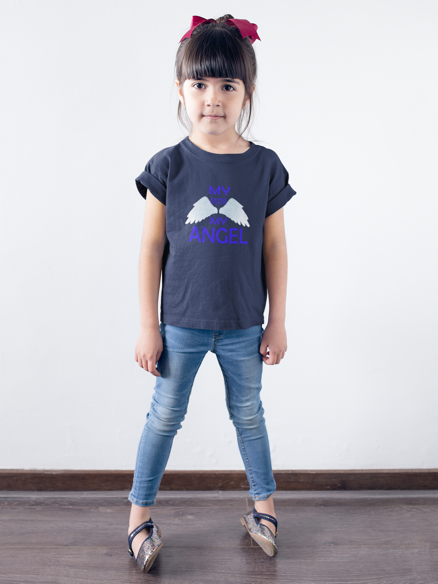 My Sister My Angel Half Sleeves T-Shirt For Girls -FunkyTeesClub