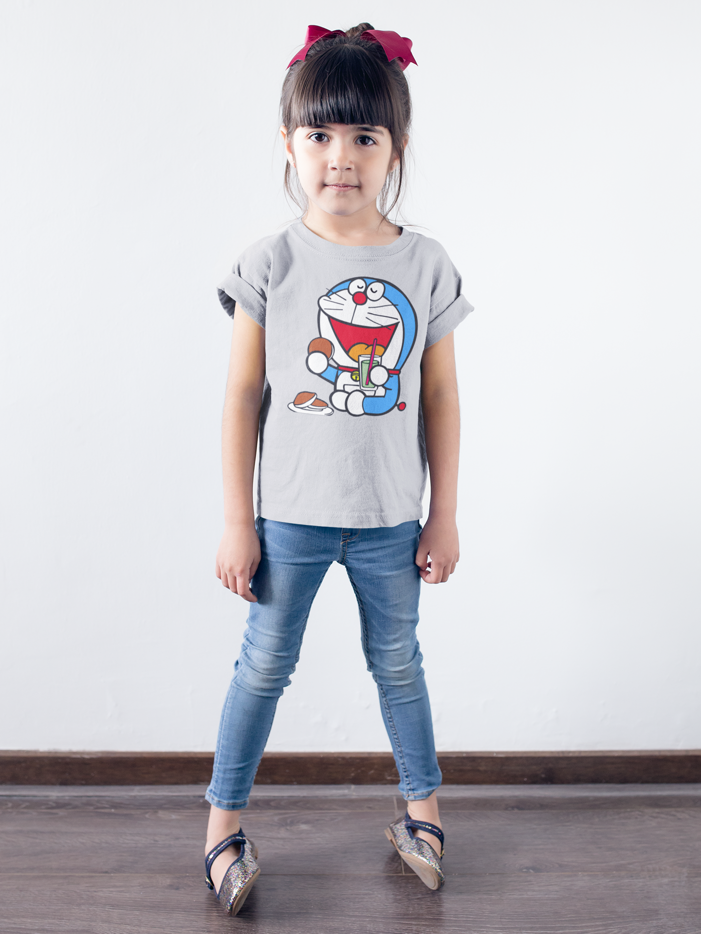 Cute Cartoon Half Sleeves T-Shirt For Girls -FunkyTeesClub
