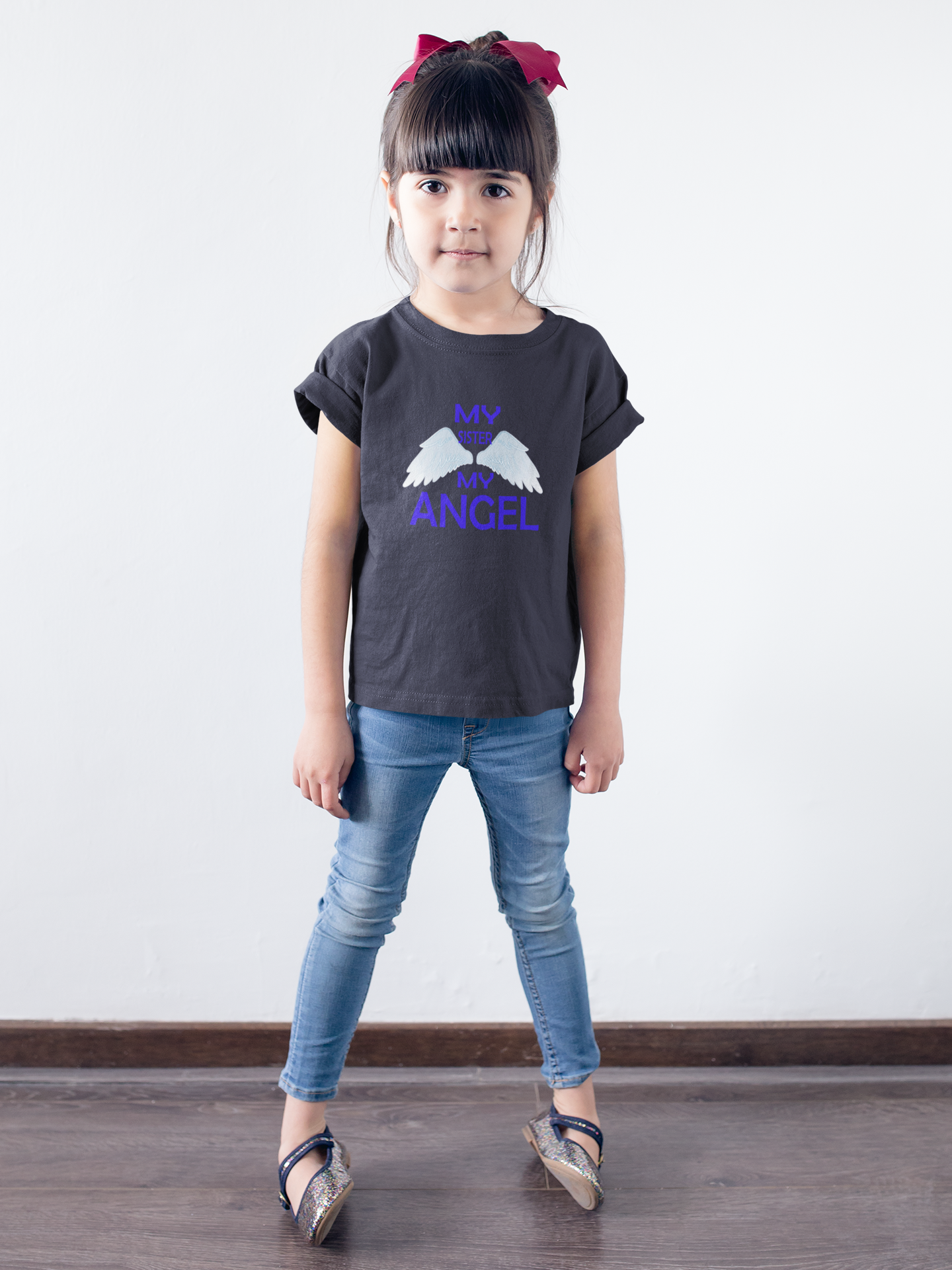 My Sister My Angel Half Sleeves T-Shirt For Girls -FunkyTeesClub