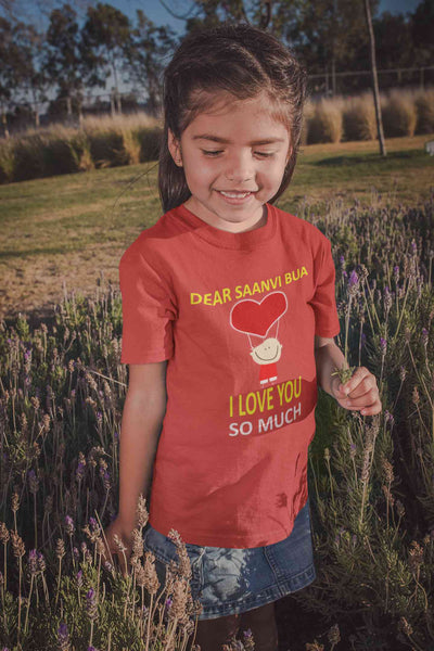 Custom Name I love My Bua So Much Half Sleeves T-Shirt For Girls -FunkyTeesClub
