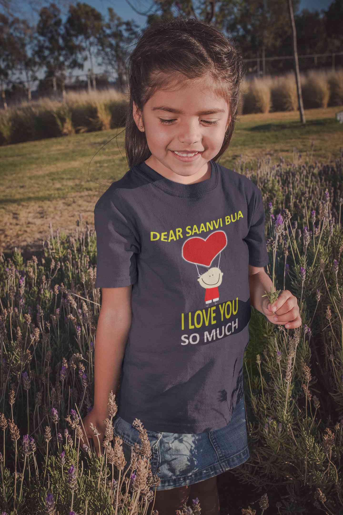 Custom Name I love My Bua So Much Half Sleeves T-Shirt For Girls -FunkyTeesClub