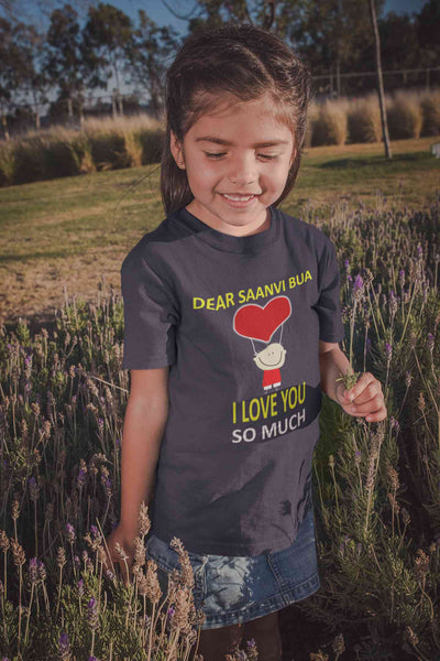 Custom Name I love My Bua So Much Half Sleeves T-Shirt For Girls -FunkyTeesClub