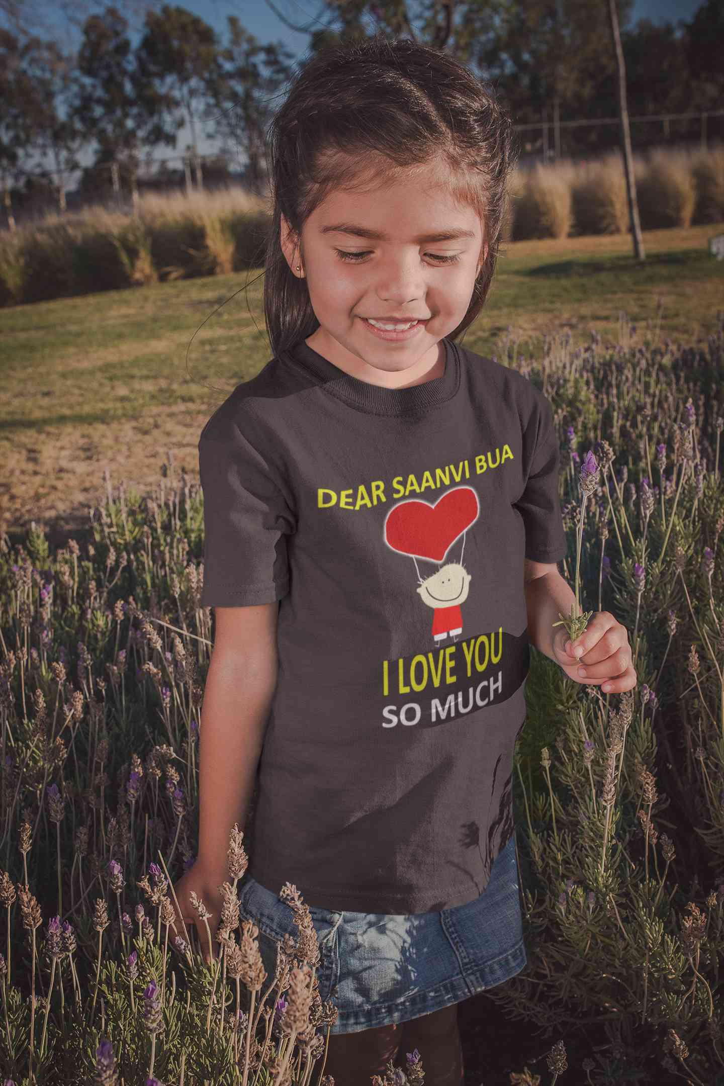 Custom Name I love My Bua So Much Half Sleeves T-Shirt For Girls -FunkyTeesClub