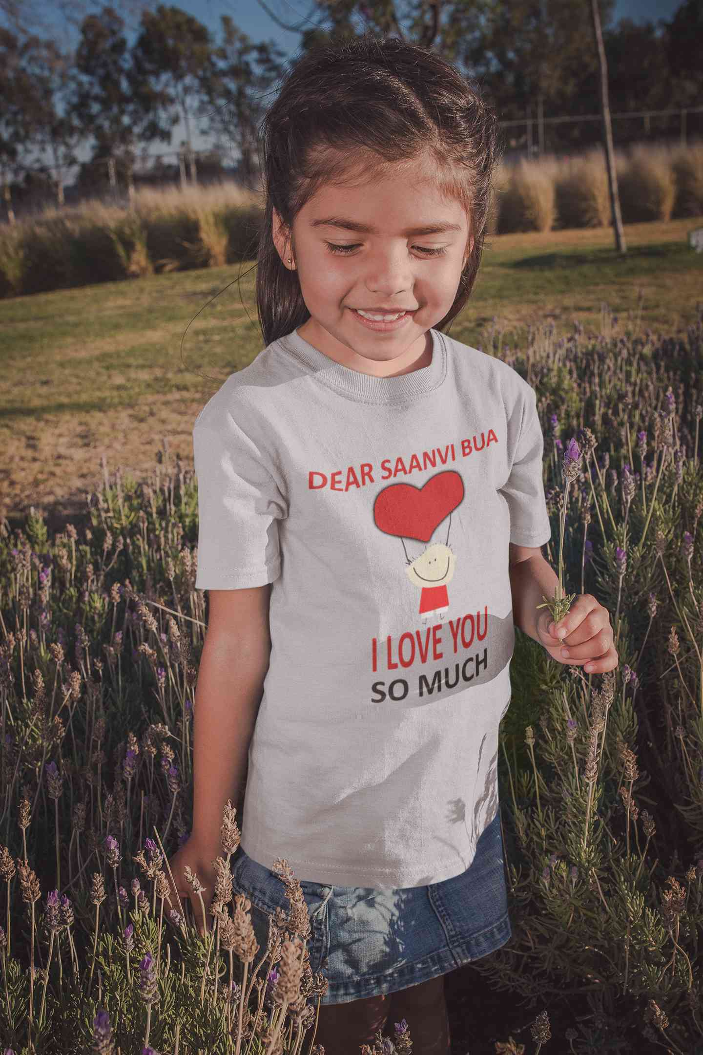 Custom Name I love My Bua So Much Half Sleeves T-Shirt For Girls -FunkyTeesClub