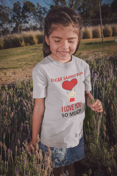 Custom Name I love My Bua So Much Half Sleeves T-Shirt For Girls -FunkyTeesClub